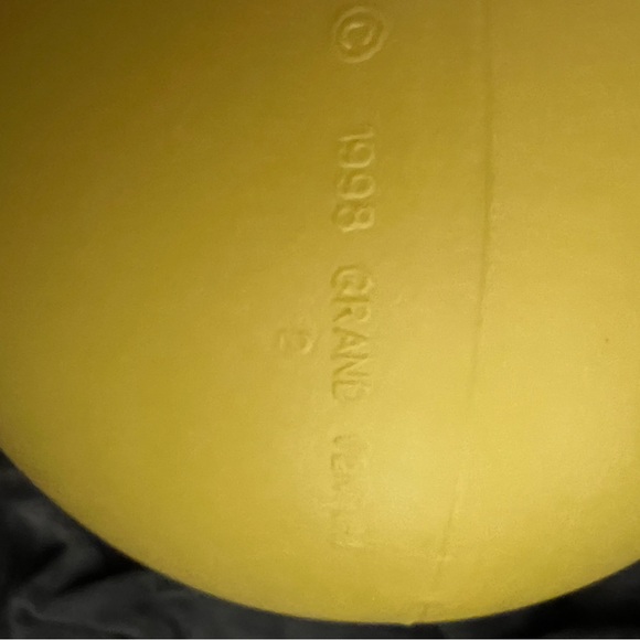 Vintage Plastic Blow Mold Easter Egg Yellow 13” Grand Venture 1998 Bunny Rabbit - Picture 9 of 11